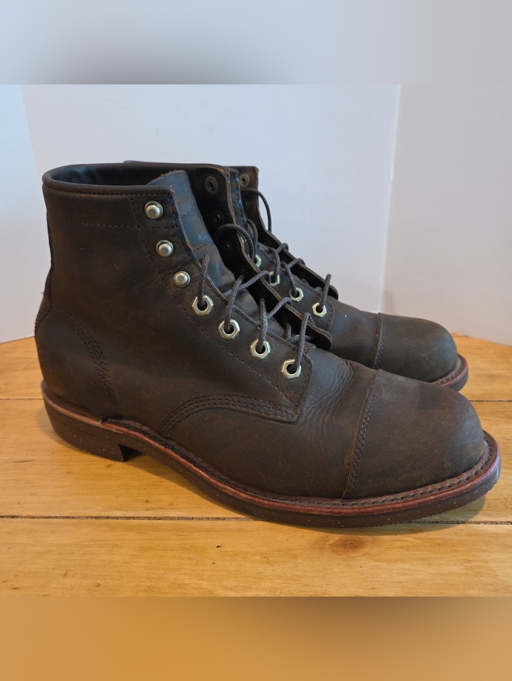 Chippewa LLBean Katahdin Iron Works Engineer cap boots Leather Men’s 10 D